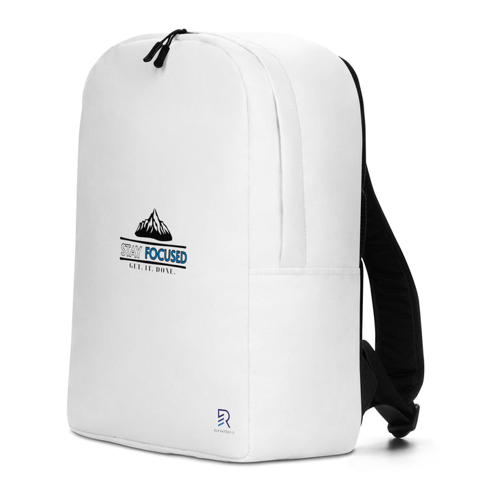 Minimalist White Backpack - Stay Focus Get It Done