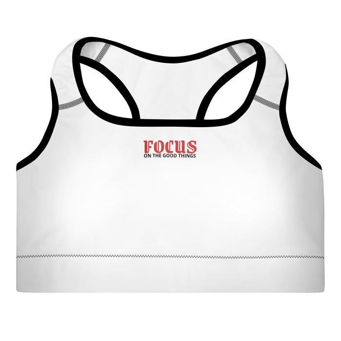 Padded Black Sports Bra - Focus on the Good Things