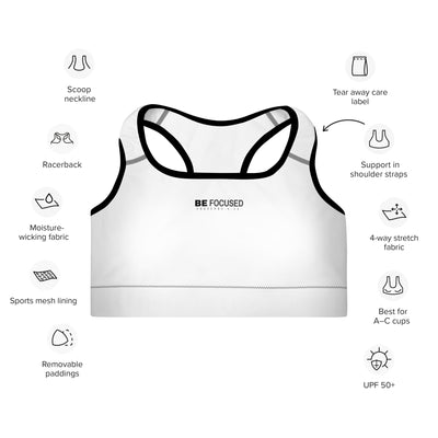Padded Black Sports Bra - Be Focused