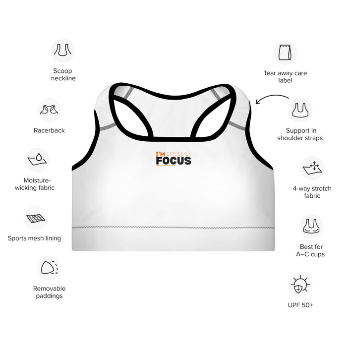 Padded Black Sports Bra - I&