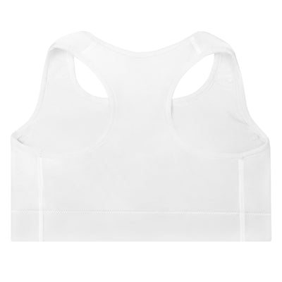 Padded White Sports Bra - Focus on the Good Things