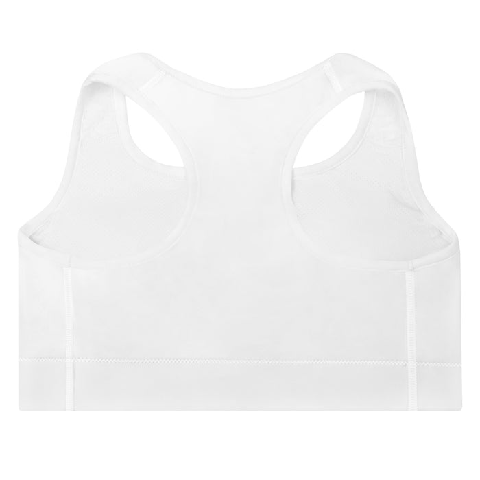 Padded White Sports Bra - Be Focused