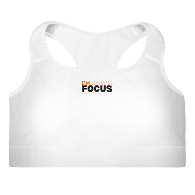 Padded White Sports Bra - I'm Focus