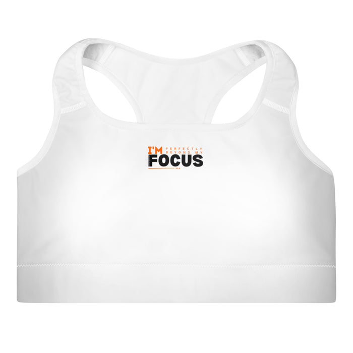 Padded White Sports Bra - I&