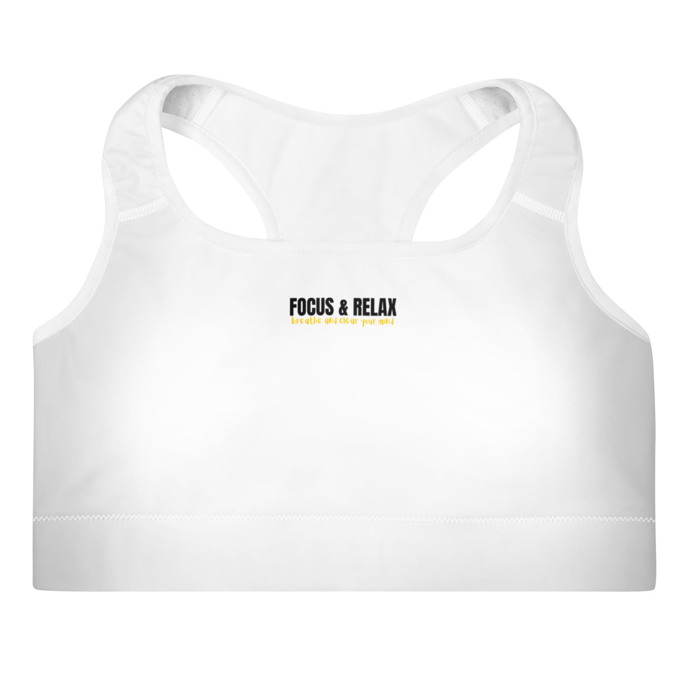 Padded White Sports Bra - Focus & Relax