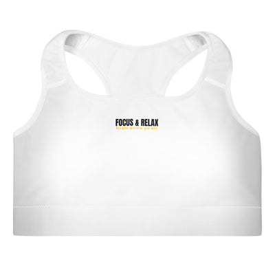 Padded White Sports Bra - Focus & Relax