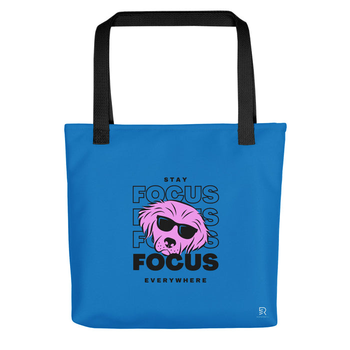 Navy Blue Tote Bag with Black Handle - Focus Everywhere