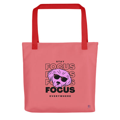 Froly Tote Bag with Red Handle - Focus Everywhere
