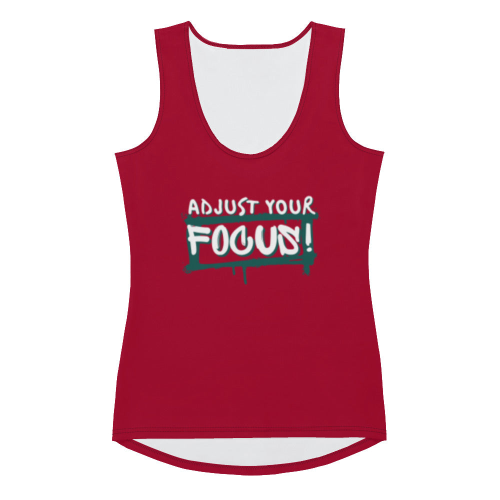 Women's Carmine Sublimation Cut Sew Tank Top - Adjust Your Focus