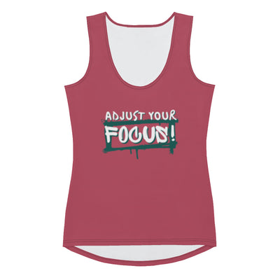 Women's Hippie Pink Sublimation Cut Sew Tank Top - Adjust Your Focus