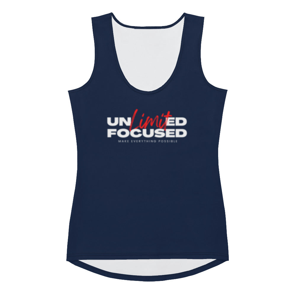Women's Navy Sublimation Cut Sew Tank Top - Unlimited Focused
