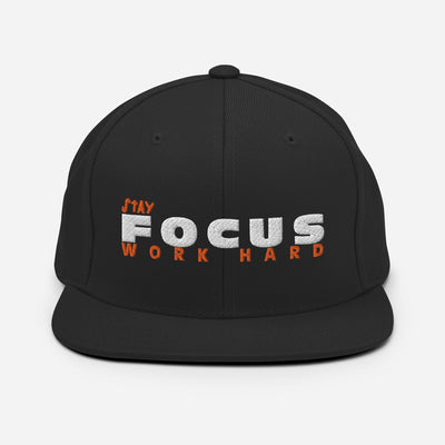 Classic Black Snapback - Stay Focus Work Hard