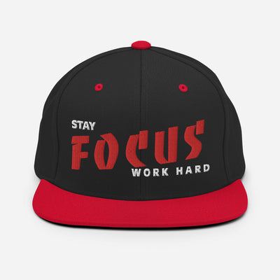 Classic Black and Red Snapback - Work Hard