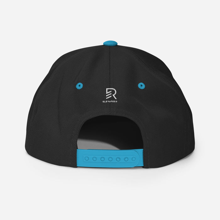 Classic Black and Teal Snapback - Work Hard