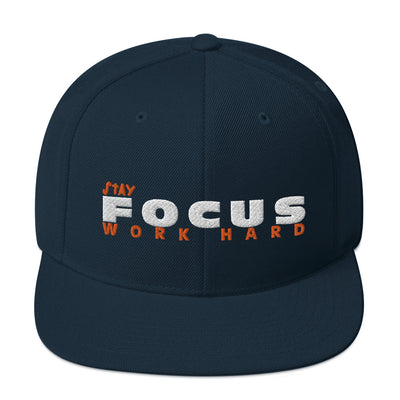 Classic Dark Navy Snapback - Stay Focus Work Hard