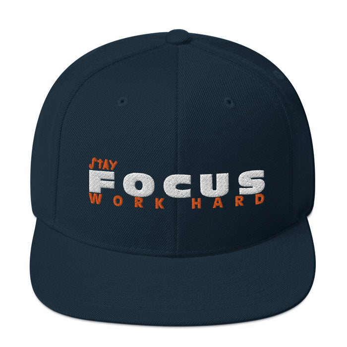 Classic Dark Navy Snapback - Stay Focus Work Hard
