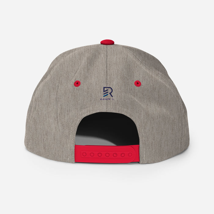 Classic Heather Gray and Red Snapback - Work Hard