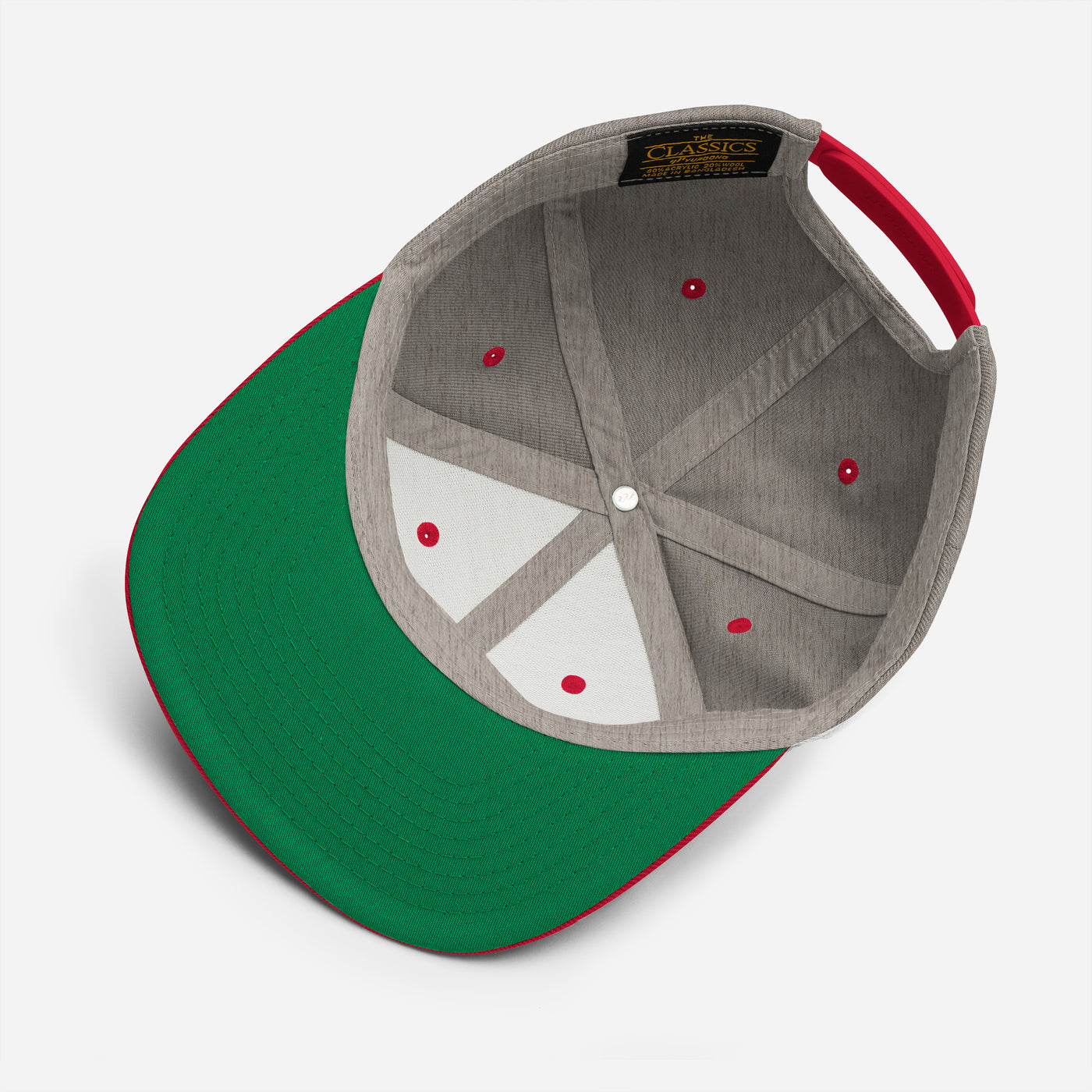 Classic Heather Gray and Red Snapback - Work Hard