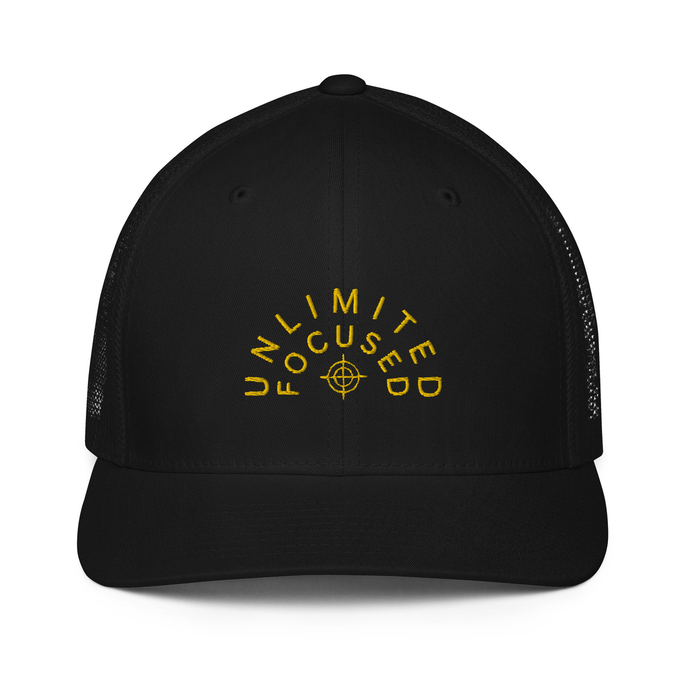 Closed-Back Black Trucker Cap - Unlimited Focused