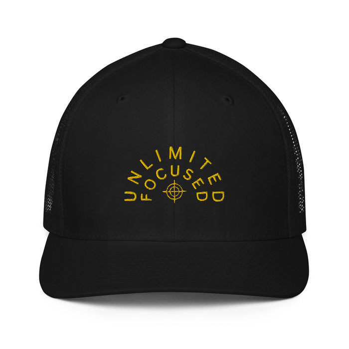 Closed-Back Black Trucker Cap - Unlimited Focused