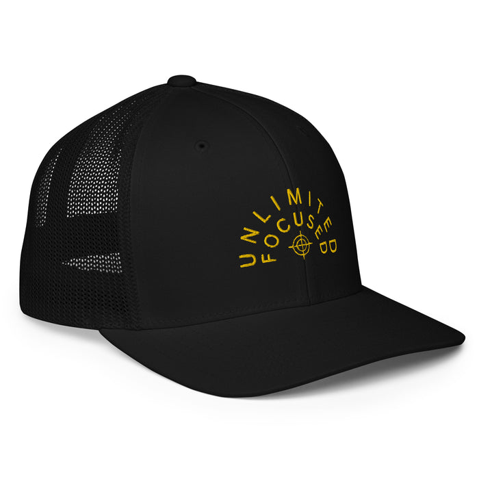Closed-Back Black Trucker Cap - Unlimited Focused