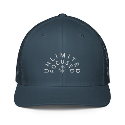 Closed-Back Navy Trucker Cap - Unlimited Focused