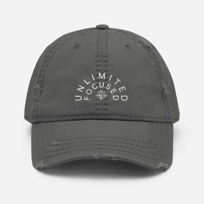 Distressed Charcoal Gray Dad Hat - Unlimited Focused