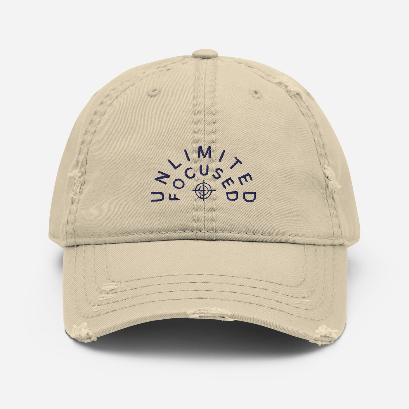 Distressed Khaki Dad Hat - Unlimited Focused