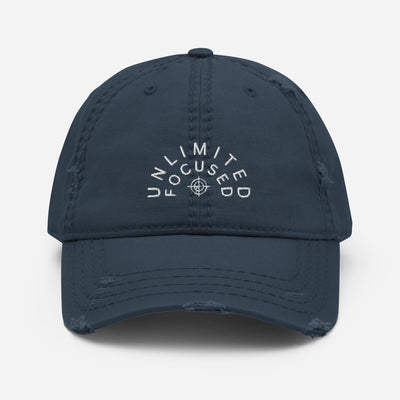Distressed Navy Dad Hat - Unlimited Focused