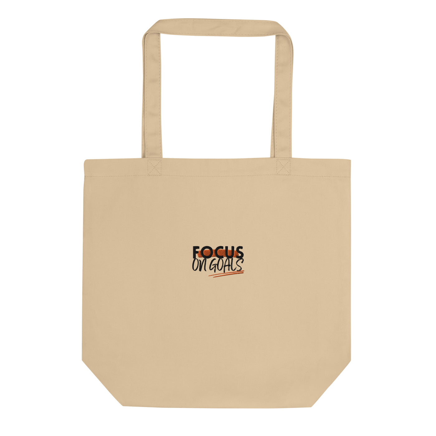 Eco Embroidered Oyster Tote Bag - Focus on Goals