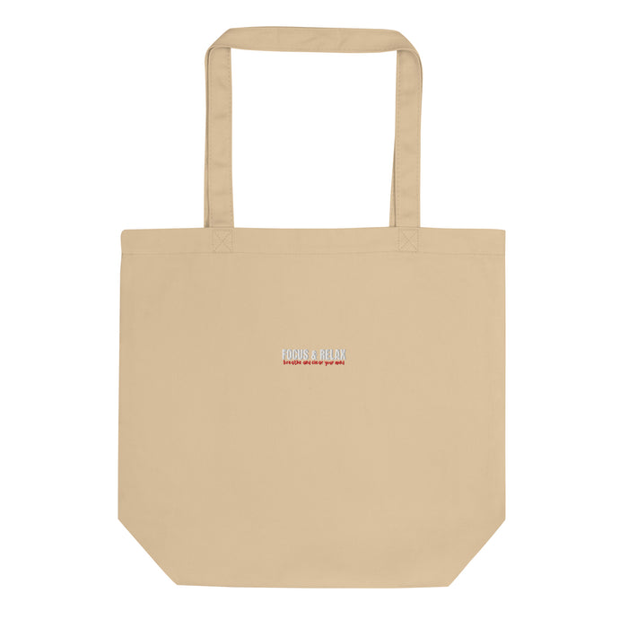 Eco Embroidered Oyster Tote Bag - Focus & Relax