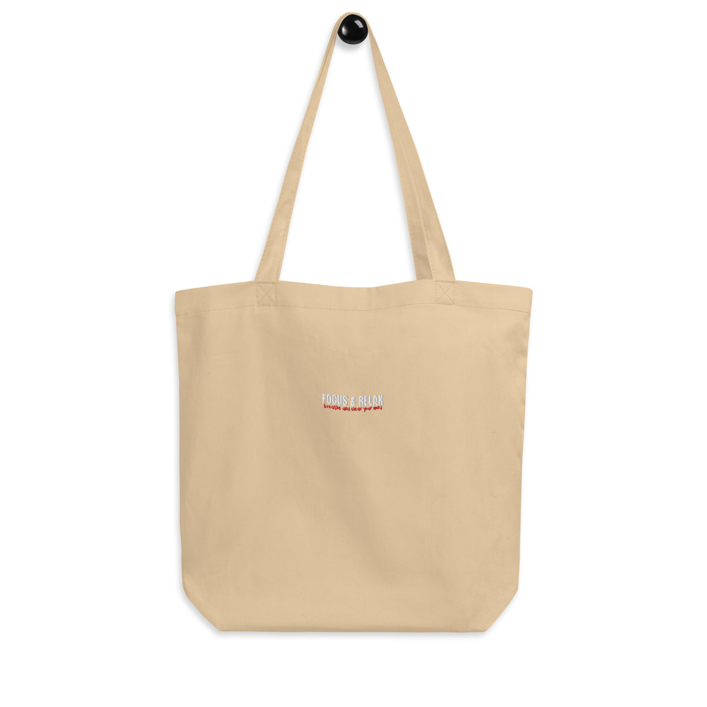 Eco Embroidered Oyster Tote Bag - Focus & Relax