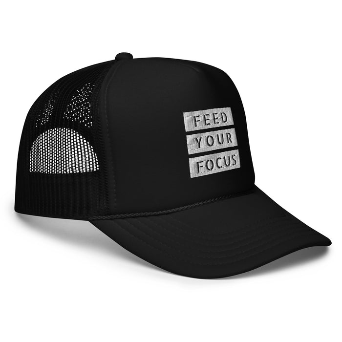 Foam Black Trucker Hat - Feed Your Focus