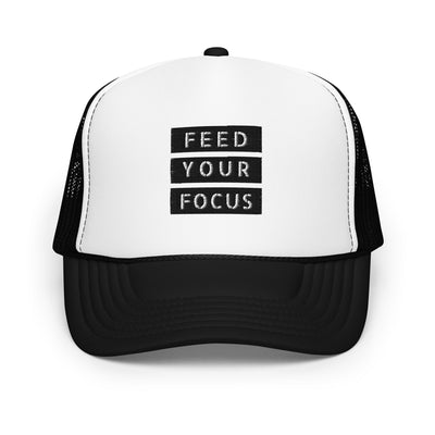 Foam Black and White Trucker Hat - Feed Your Focus