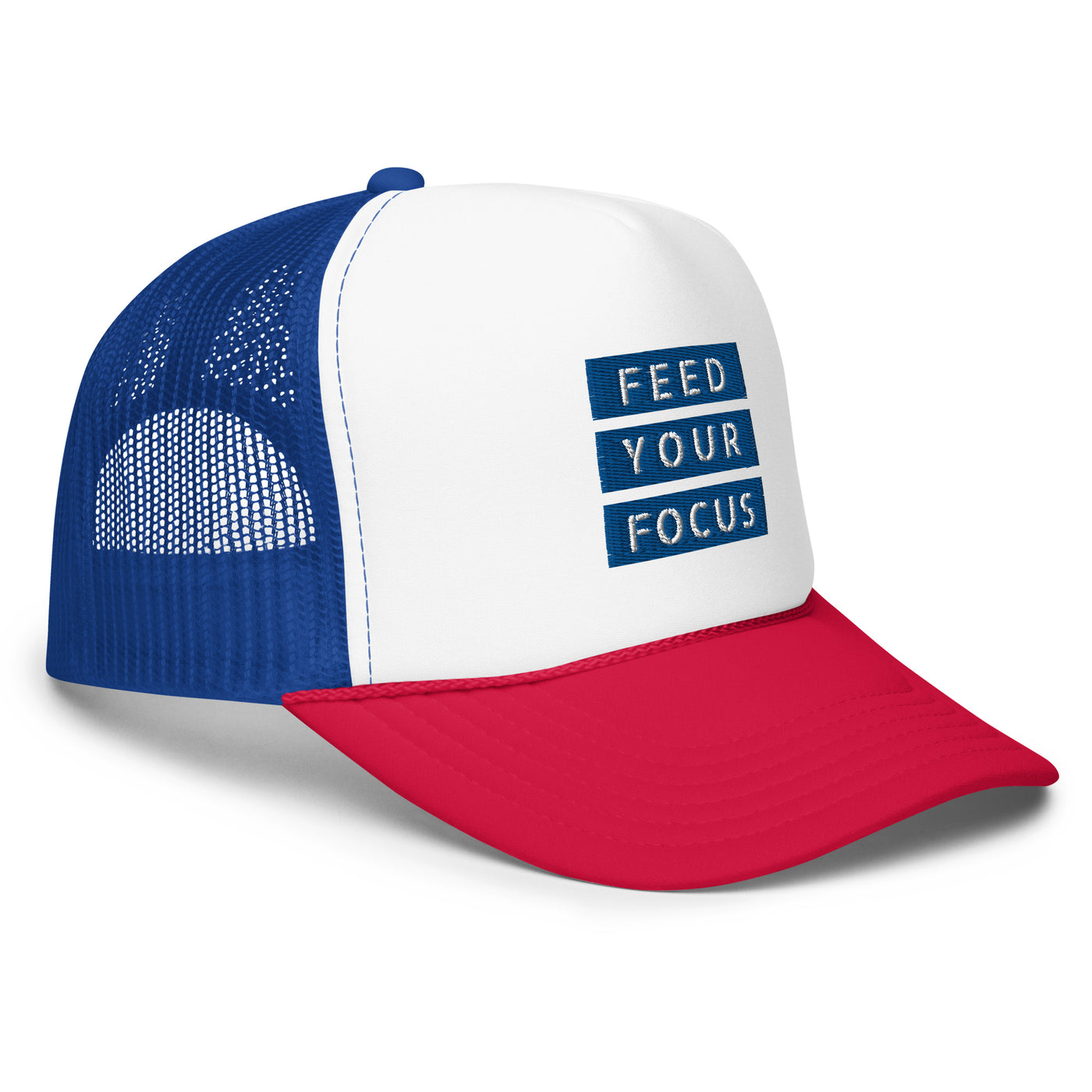 Foam Red and Royal Trucker Hat - Feed Your Focus