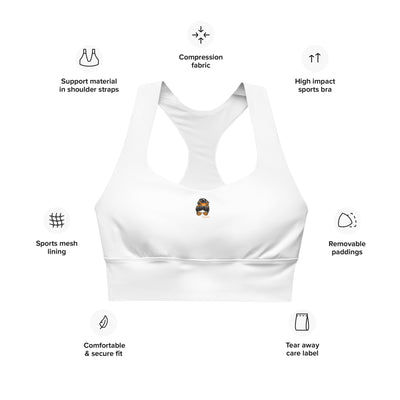 Longline White Sports Bra - Focus & Relax