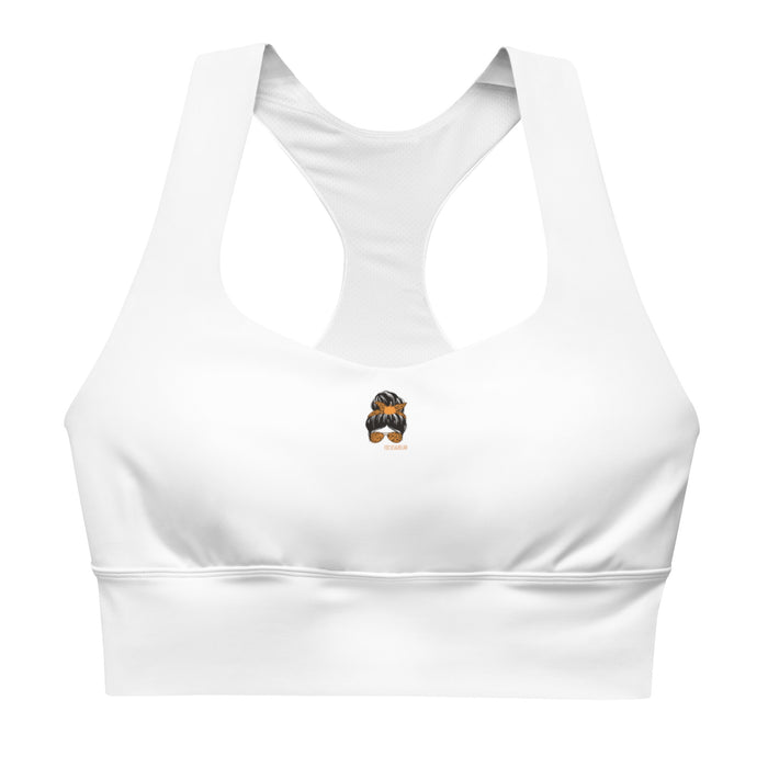 Longline White Sports Bra - Focus & Relax