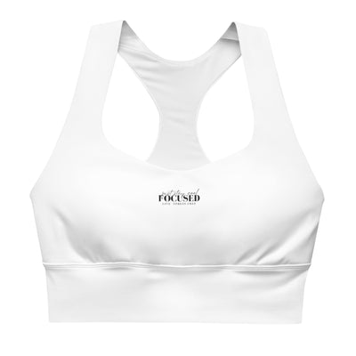 Longline White Sports Bra - Focus Live Stress-Free