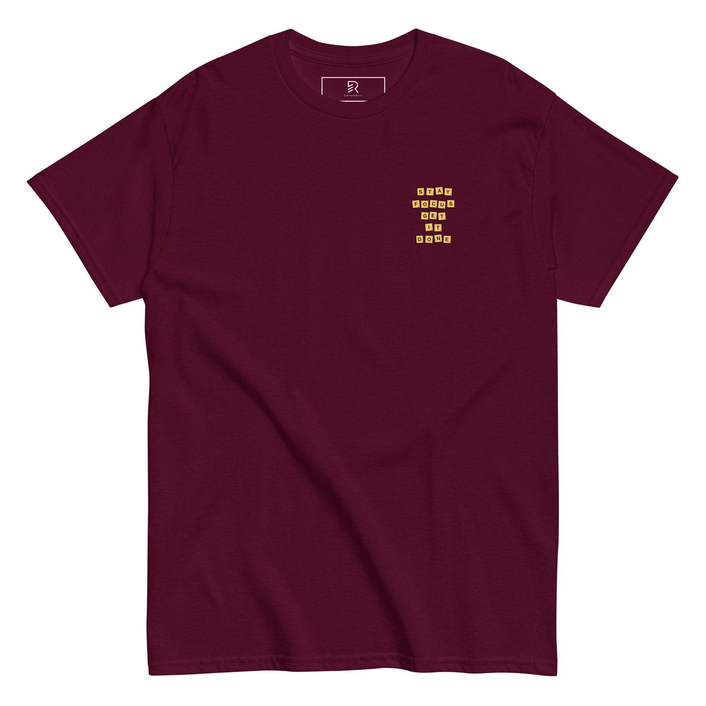 Men’s Classic Maroon Tee - Stay Focus Get It Done