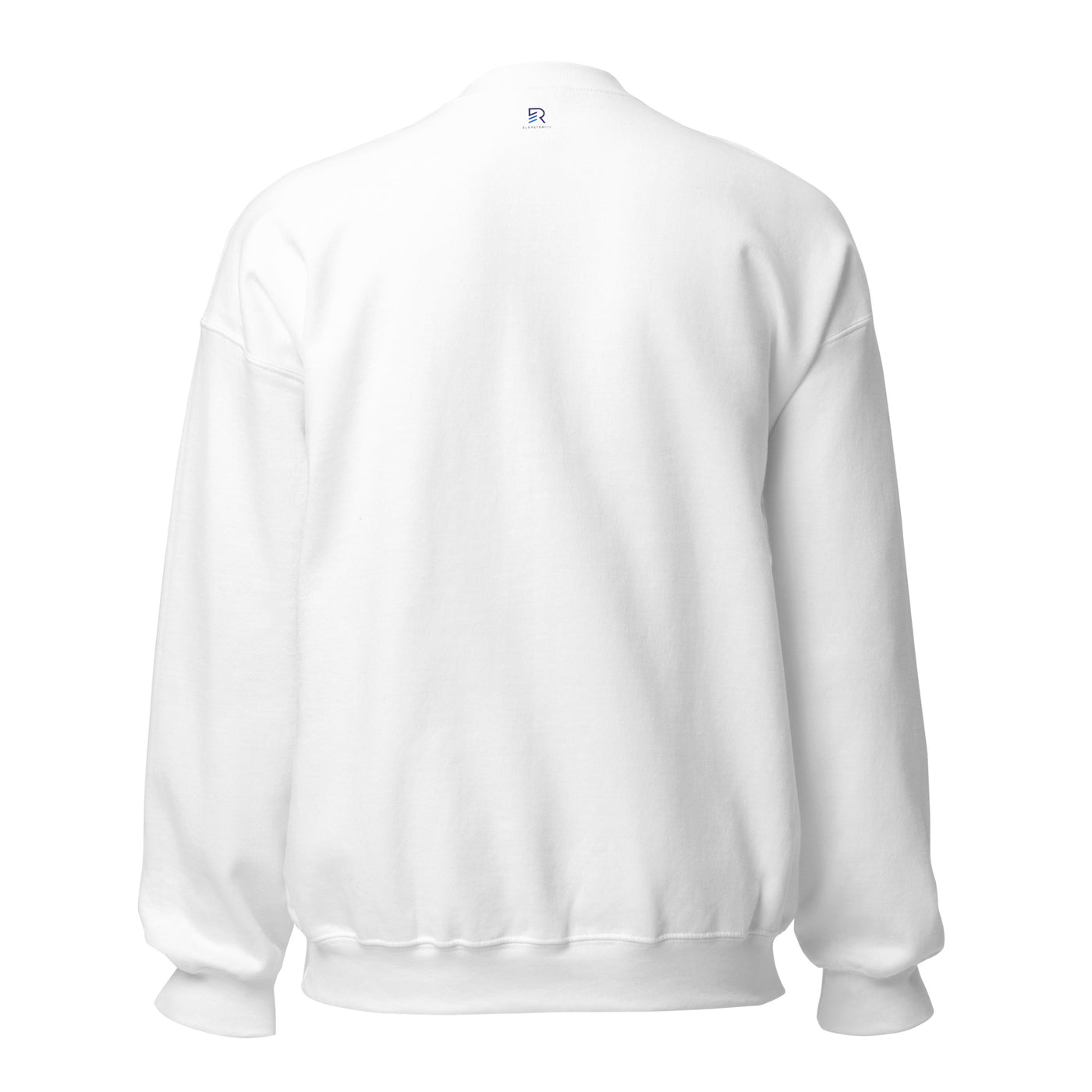 Men's Crew Neck White Sweatshirt - Be Focused Proverbs 4:25
