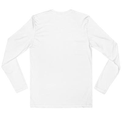 Men's Fitted White Long Sleeve - Stay Focus Get It Done