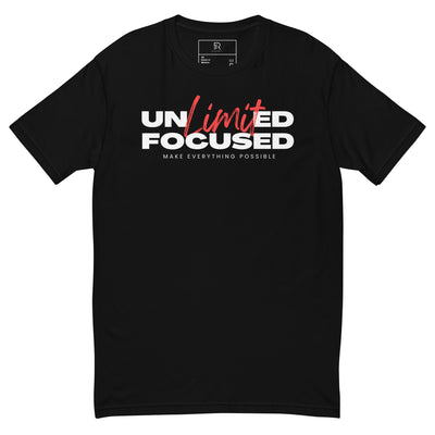 Men's Fitted Black T-shirt - Unlimited Focus