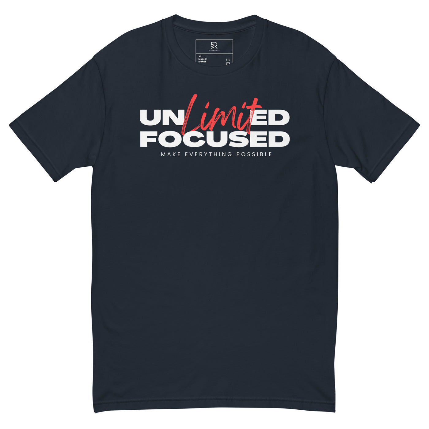 Men's Fitted Midnight Navy T-shirt - Unlimited Focus