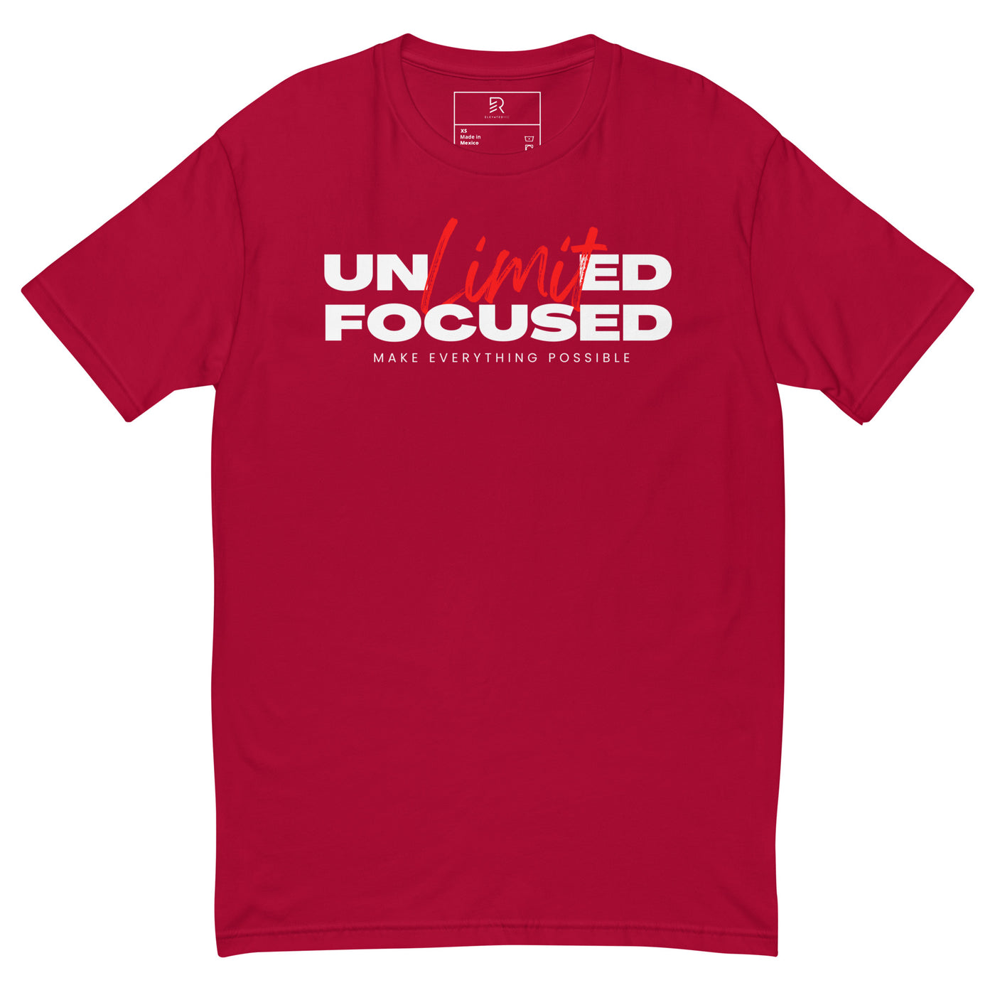 Men's Fitted Red T-shirt - Unlimited Focus