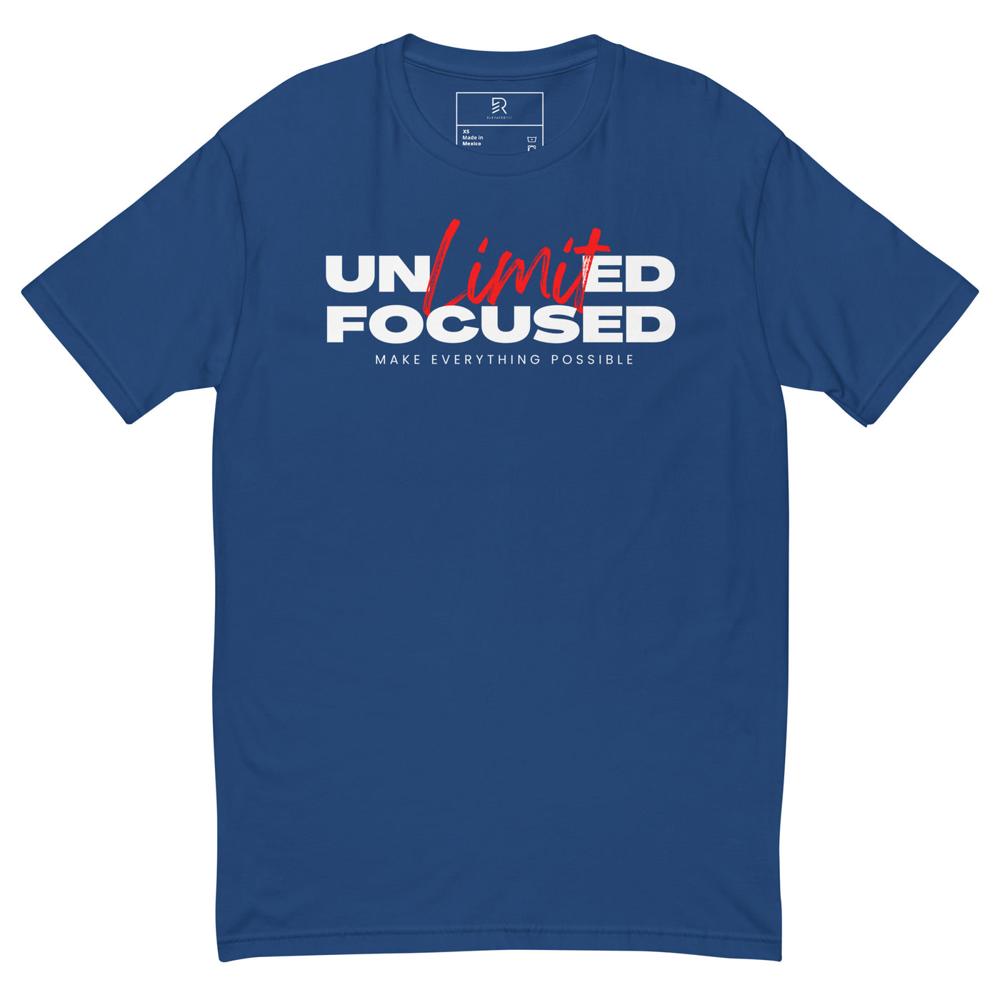 Men's Fitted Royal Blue T-shirt - Unlimited Focus
