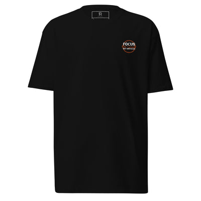 Men’s Premium Embroidered Black Heavyweight Tee - Focus on Goals