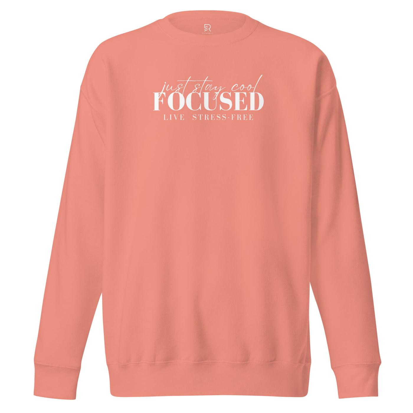 Men's Premium Pink Sweatshirt - Focus Live Stress-Free
