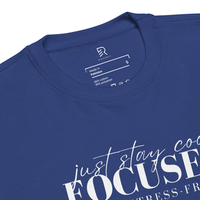 Men's Premium Royal Blue Sweatshirt - Focus Live Stress-Free