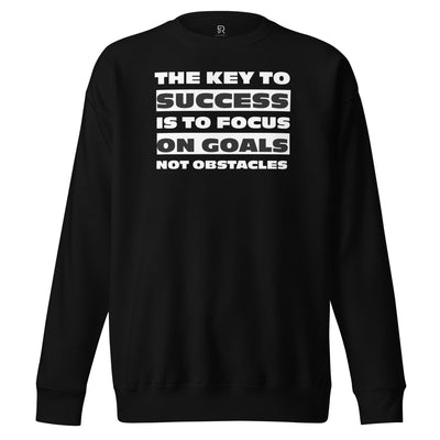 Men's Premium Black Sweatshirt - Focus on Goals