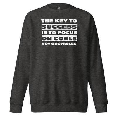 Men's Premium Charcoal Heather Sweatshirt - Focus on Goals
